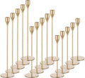 Candlestick Candle Holders Gold Taper - Set of 15 Matte Brass Stands