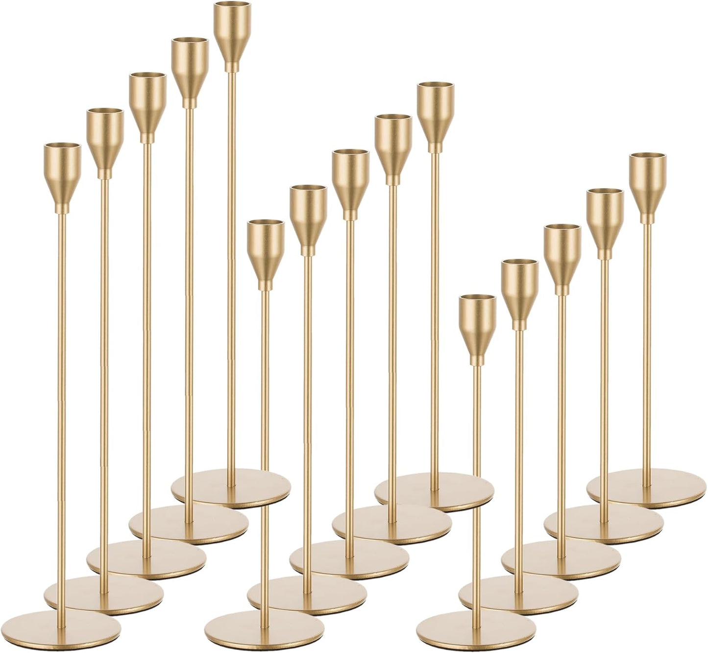 Candlestick Candle Holders Gold Taper Set for Elegant Decor