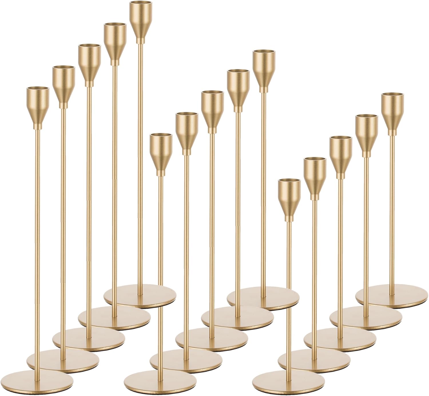 Candlestick Candle Holders Gold Taper Set for Elegant Decor
