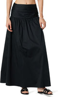 The Drop Women's Long Gathered Skirt - Lightweight Comfort and Shape