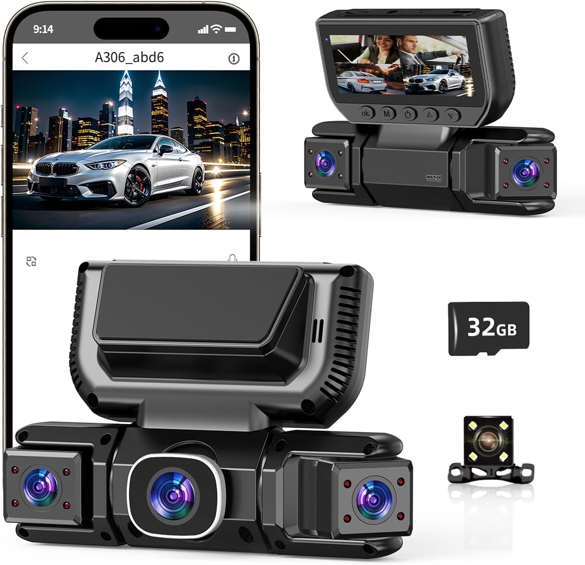 4 Channel Dash Cam 360 View with 5GHz WiFi for Ultimate Safety