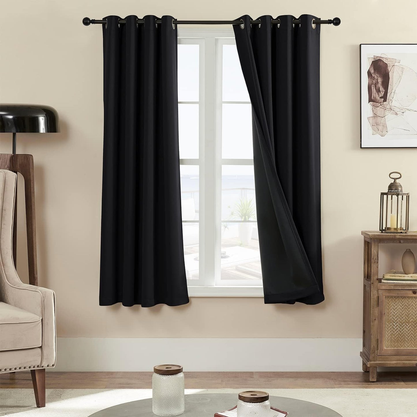100% Blackout Curtain Panels for Bedroom and Living Room