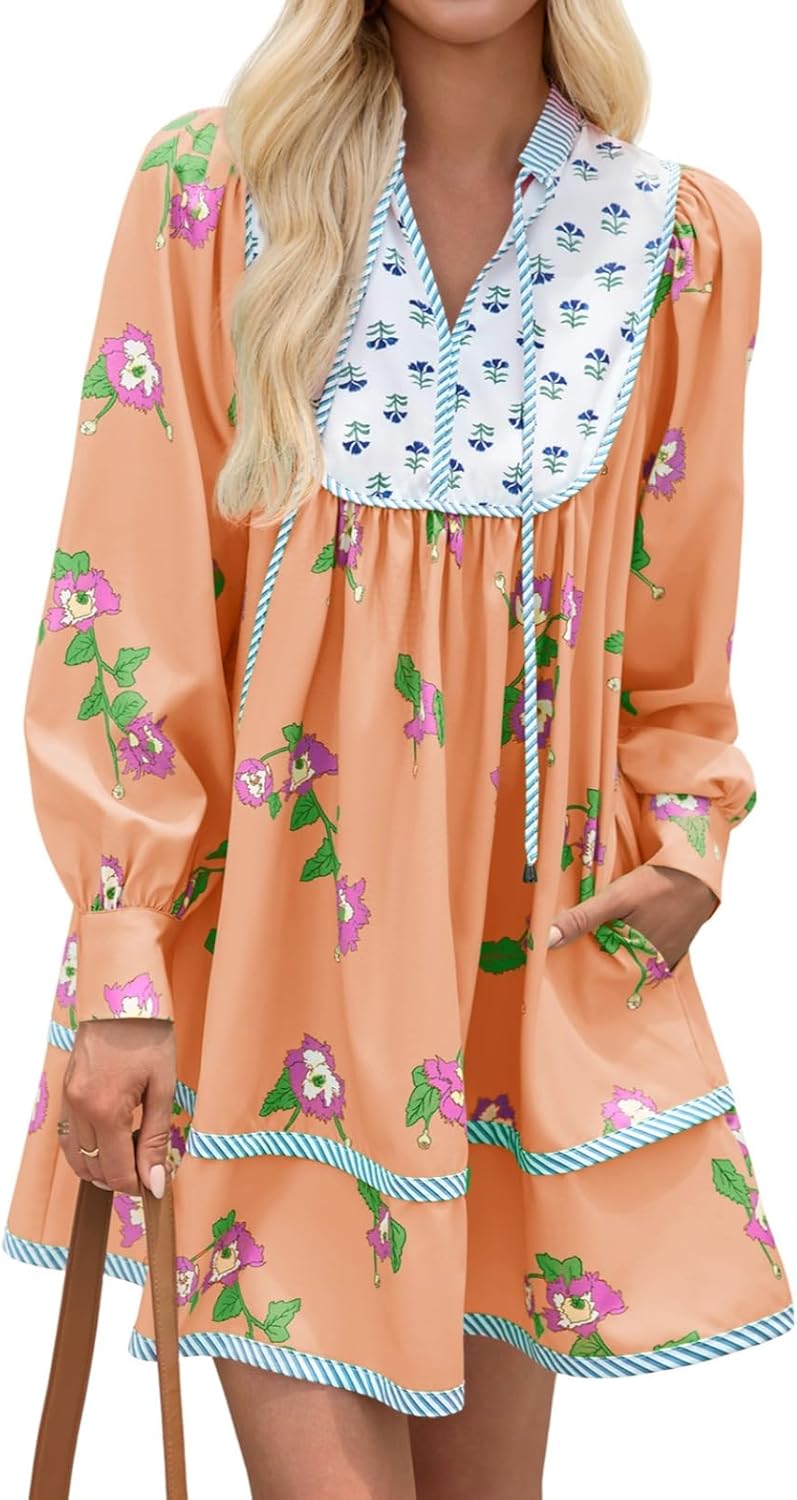 Womens Casual Floral Mini Dress for Boho Style Lovers