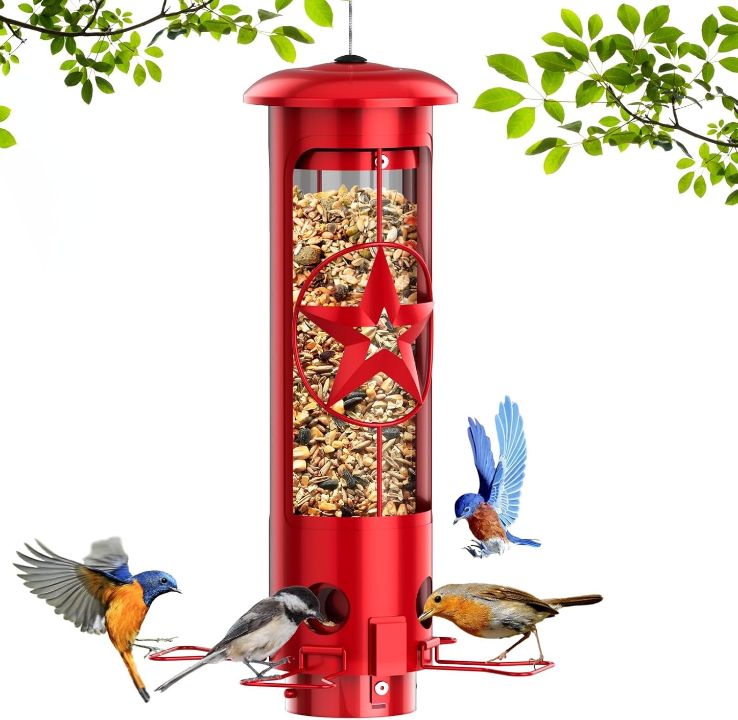 Squirrel Proof Bird Feeders for Outdoors with Large Capacity