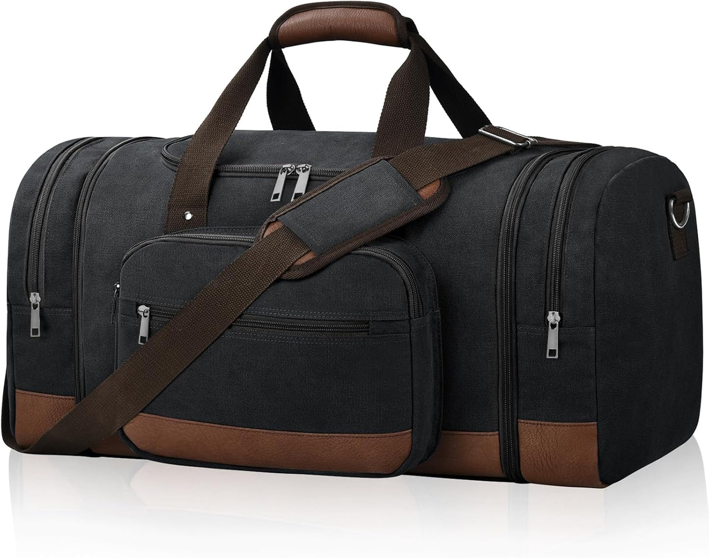 Large 60L Canvas Travel Duffel Bag for Men & Women - Black