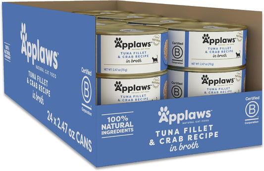 Applaws Natural Wet Canned Cat Food with Tuna & Crab in Broth