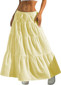 Verdusa Women's Boho Skirt Flowy Flared Ruffle Long Maxi - Summer
