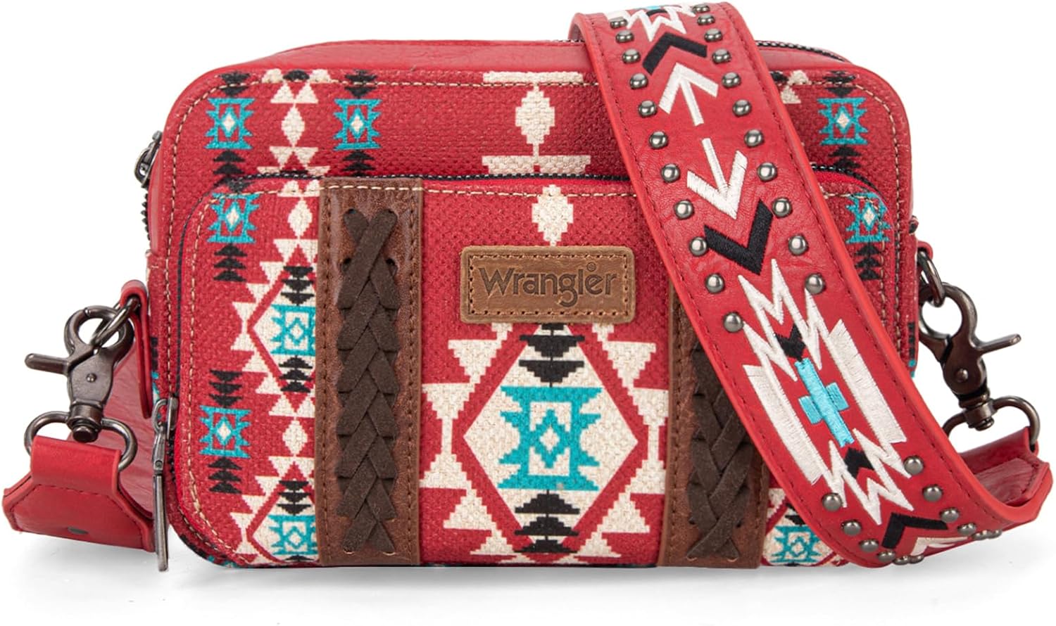 Wrangler Crossbody Bag for Women with Boho Aztec Design