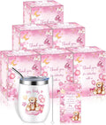 Hoolerry Baby Shower Game Prize Set - 6 Pink Insulated Tumblers