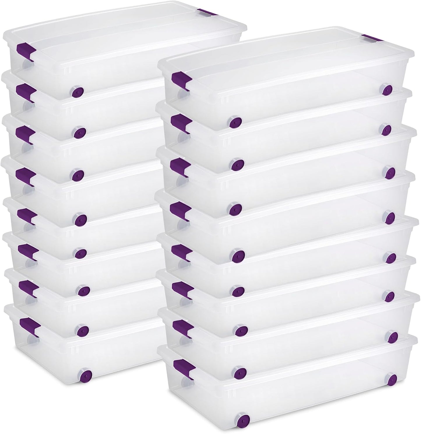 Sterilite 16-Pack 60 Quart ClearView Latch Box for Home Storage