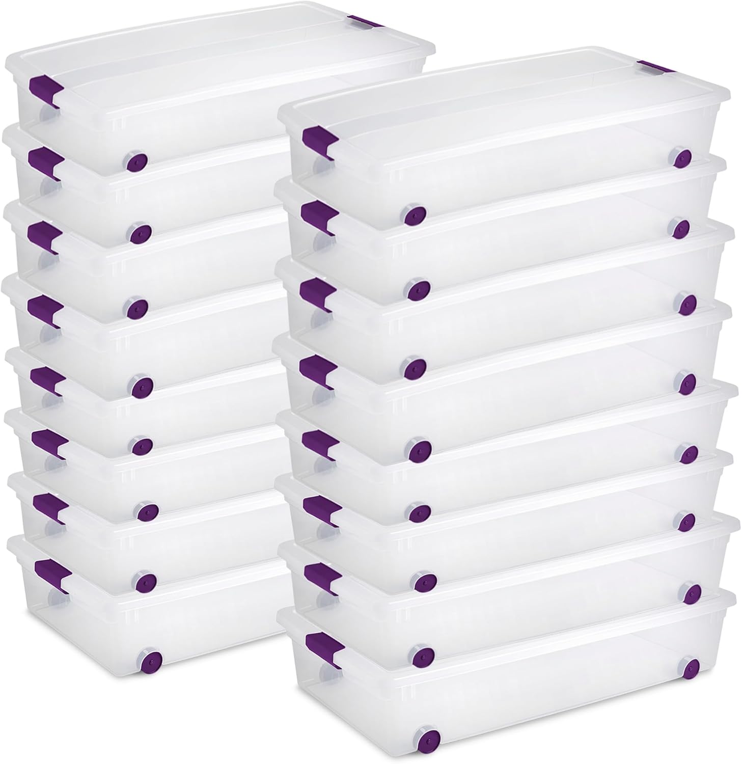 Sterilite 16-Pack 60 Quart ClearView Latch Box for Home Storage