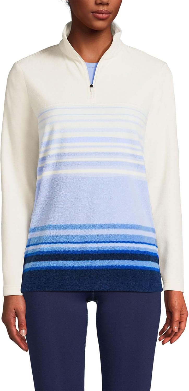 Lands' End Anyweather Fleece Quarter Zip Pullover for Comfort