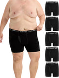 INNERSY Men's Big and Tall Boxer Briefs 5-Pack - Stretch Cotton