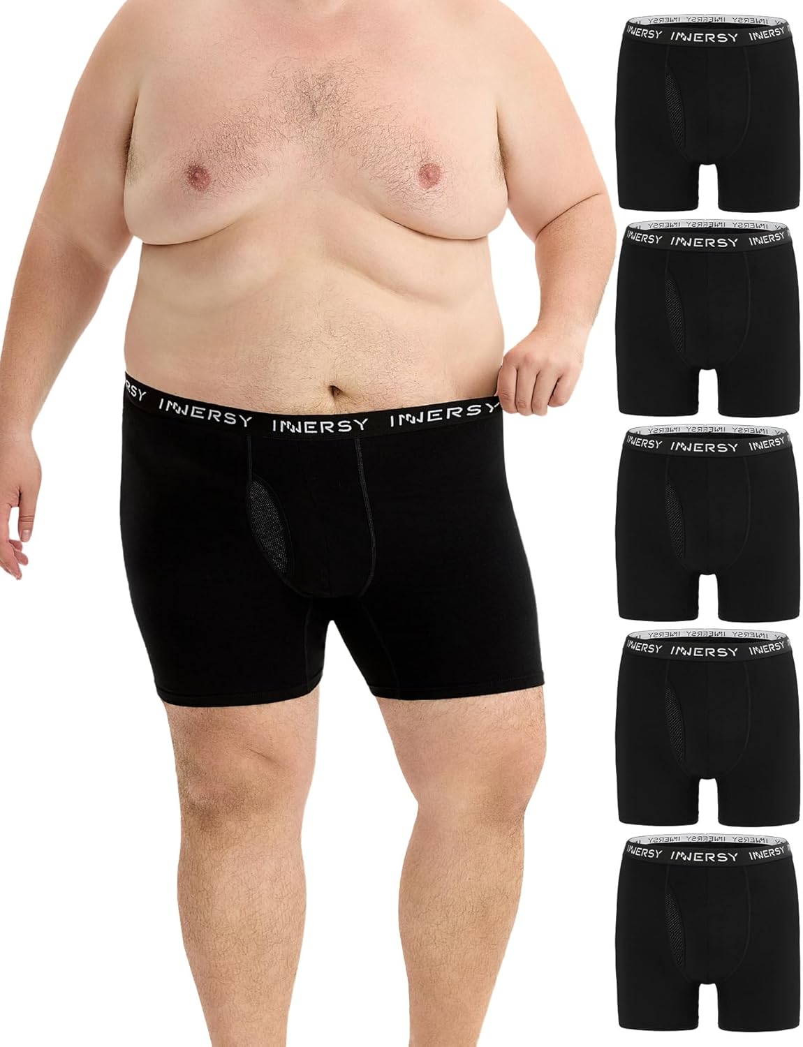 INNERSY Men's Big and Tall Boxer Briefs for Ultimate Comfort
