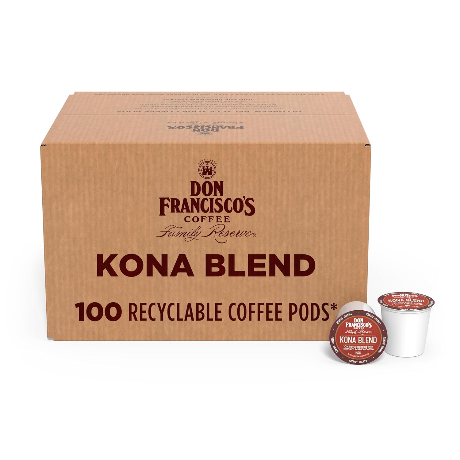 100-Count Kona Blend Coffee Pods: Smooth Tropical Taste
