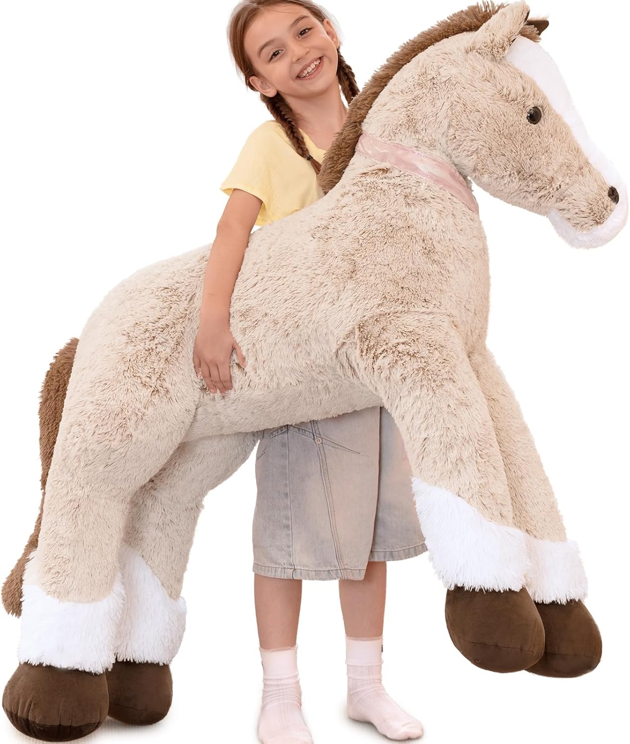 71in Oversized Horse Stuffed Animal for Kids and Adults