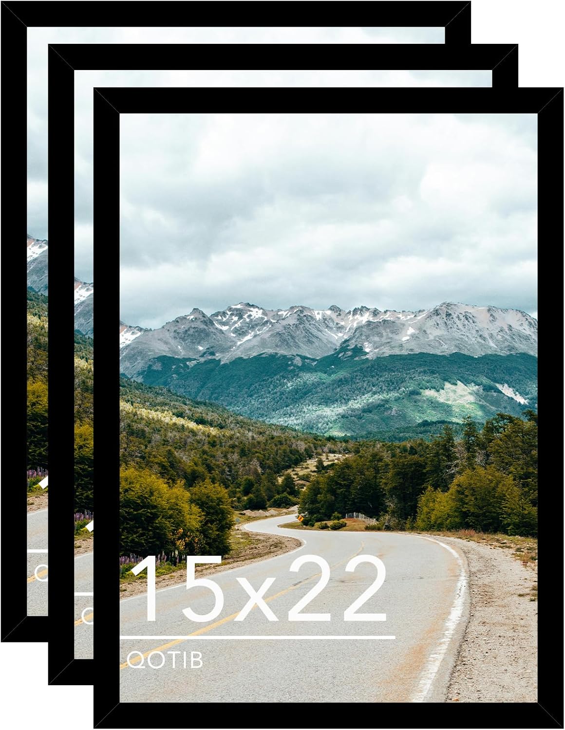 15x22 Picture Frame Black for Wall Hanging - 3 Pack Set