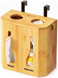 SpaceAid Bamboo 2 in 1 Garbage Bag Roll Holder & Dispenser - Neat