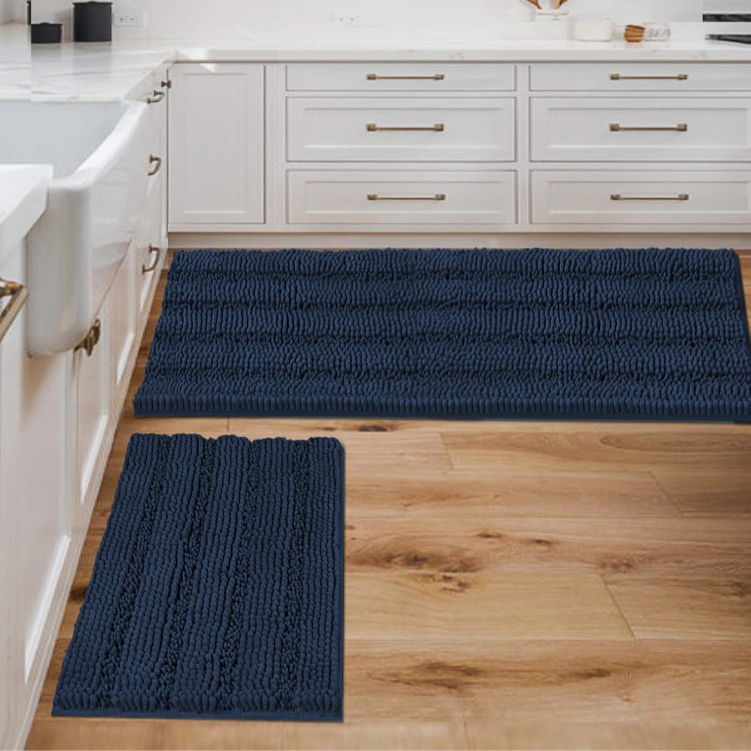 H.VERSAILTEX 2 Piece Bathroom Set - Super Absorbent Chenille Mats