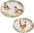 Bico Autumn Birds 16 and 14 in Oval Platters Set - Elegant Serveware