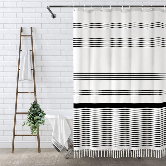 Awellife Black and White Boho Shower Curtain for Your Bathroom