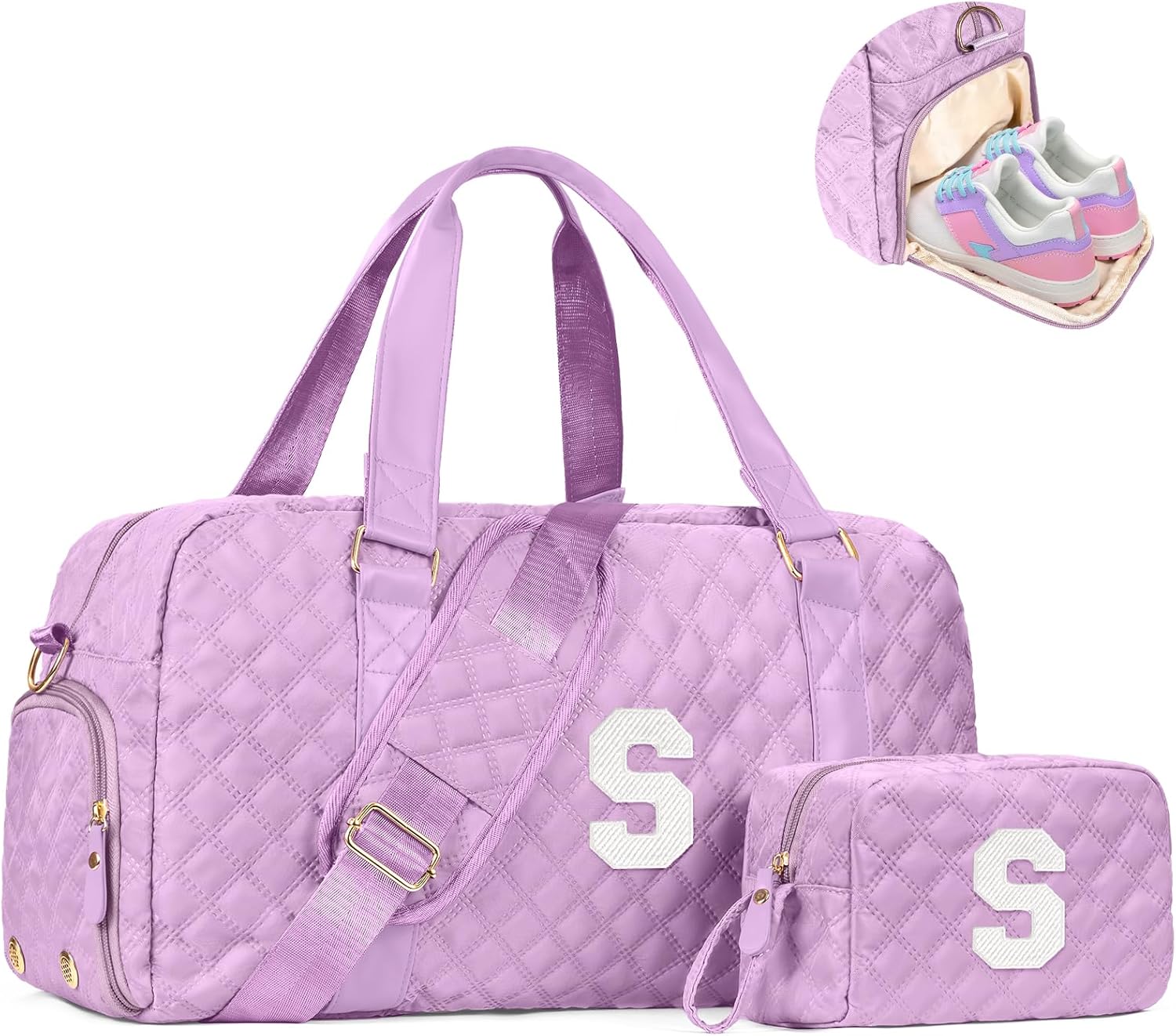 Personalized Initial Duffle Bag for Women and Girls Gift