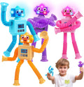 Robot Fidget Toys for Kids 4-Pack LED Pop Tubes - Sensory Fun