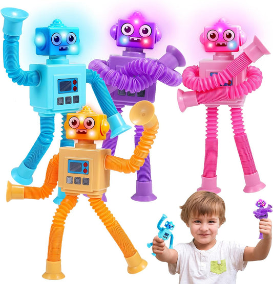 LED Robot Fidget Tubes: Sensory Fun for Kids