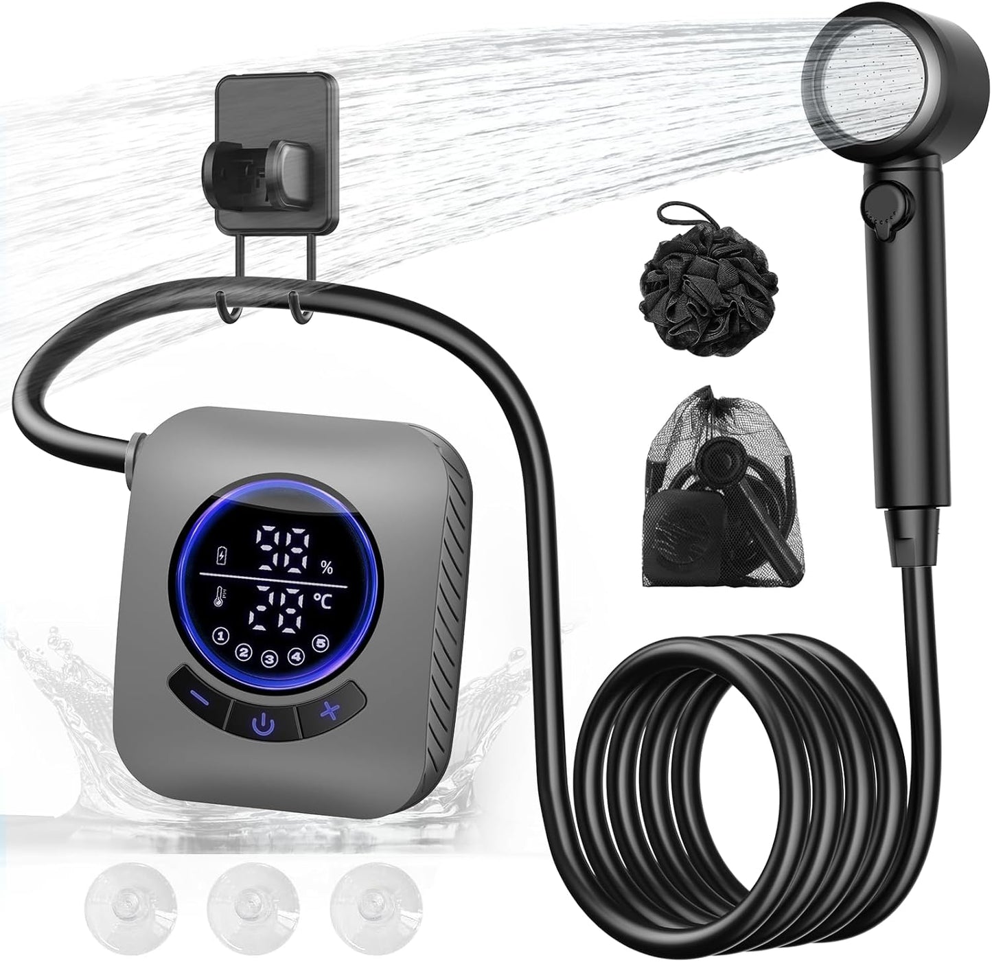 Portable Shower with 8000mAh Battery for Outdoor Adventures