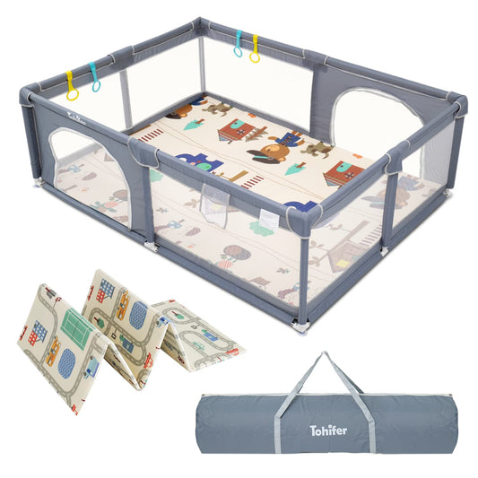 TOHIFER Large Baby Playpen: Safe & Spacious Play Yard