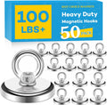 Magnetic Hooks 100 LB Heavy Duty Pack of 50 - Strong Neodymium Hold