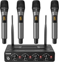 Wireless Handheld Microphones System with 4x10 Channels - 200ft Range