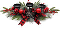 27.5-Inch Christmas Table Centerpiece with Candle Holders - Festive
