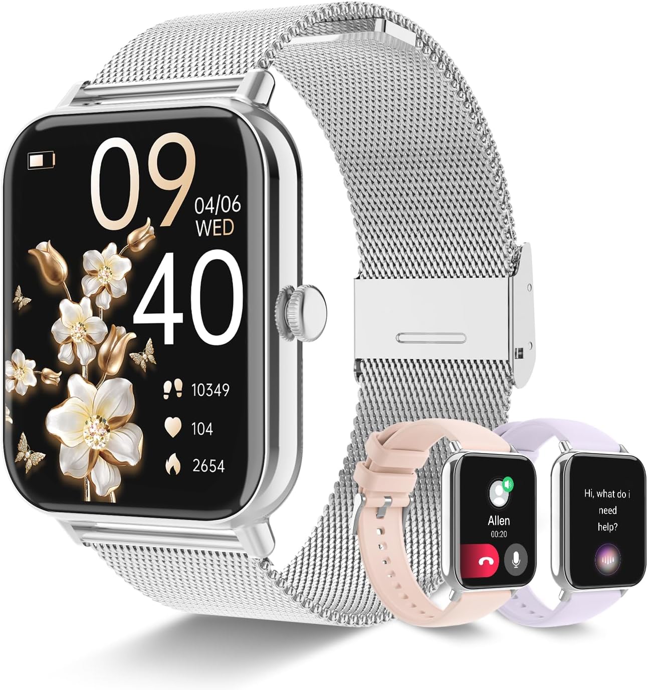 Smart Watch for Women with Bluetooth Call and Fitness Tracking