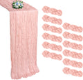 Blush Pink Cheesecloth Table Runner 10ft 12 Pack - Boho Rustic Decor