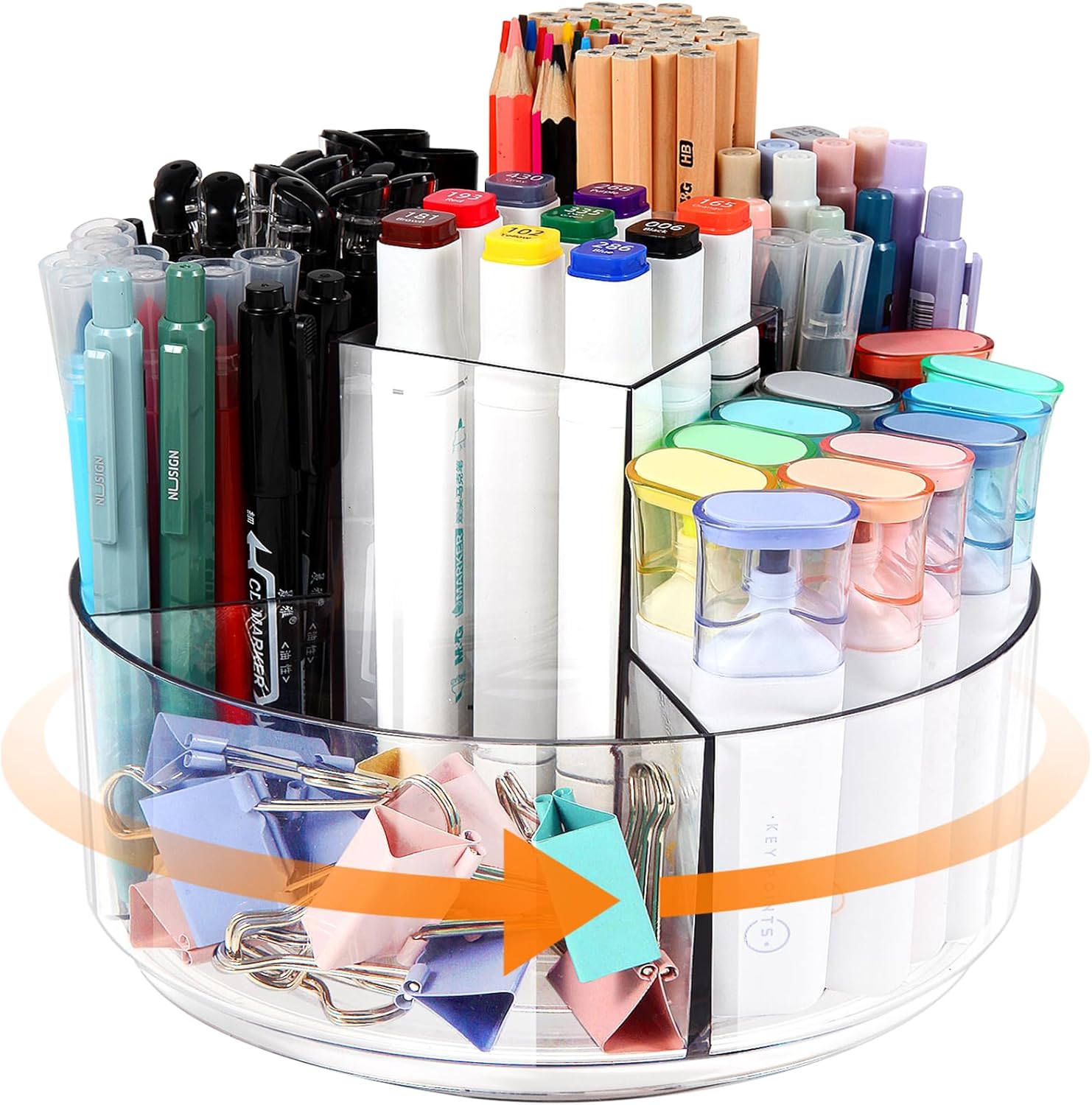 Spin & Organize with Hiborateed Pencil Holder