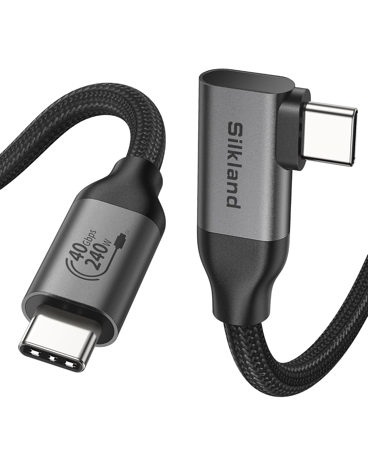 Silkland Right Angle USB 4 Cable for Thunderbolt 4 - 6.6FT