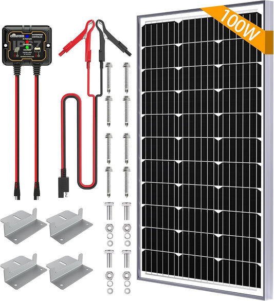 SOLPERK 100W Solar Battery Charger with MPPT Controller Kit