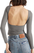 SUUKSESS Women Backless Going Out Tops Double Lined Open Back - Soft 2