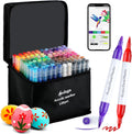 YHC 120 Colors Acrylic Paint Pens Dual-Tip Set - App Compatible