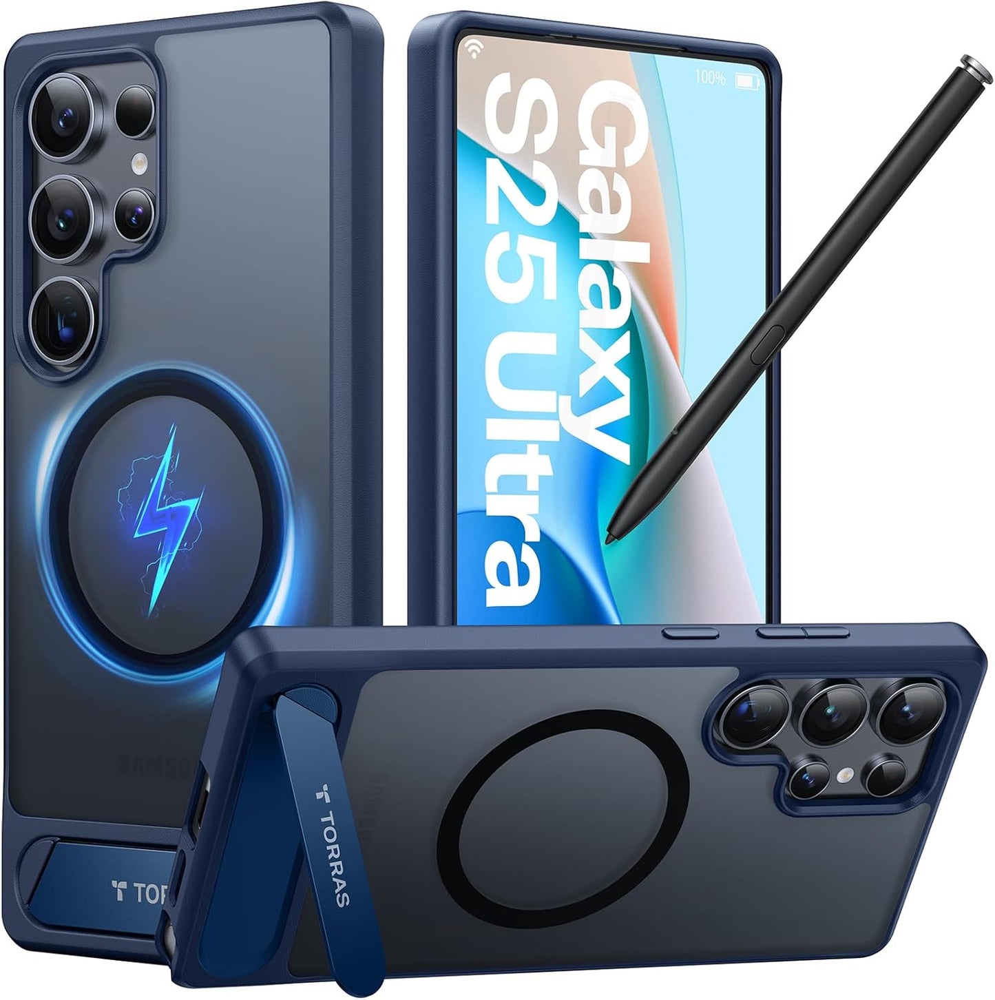 Magnetic Stand Case for Samsung Galaxy S25 Ultra, Mil-Grade Protection