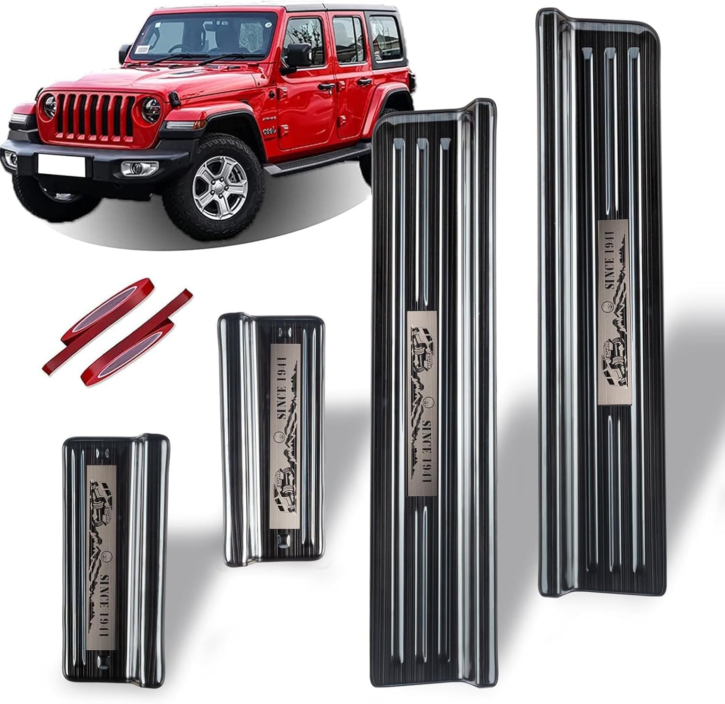 Rowa 304 Stainless Steel Door Sill Guards for Jeep Wrangler JL