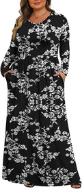 Tencede Womens Plus Size Maxi Dresses with Pockets for Comfort