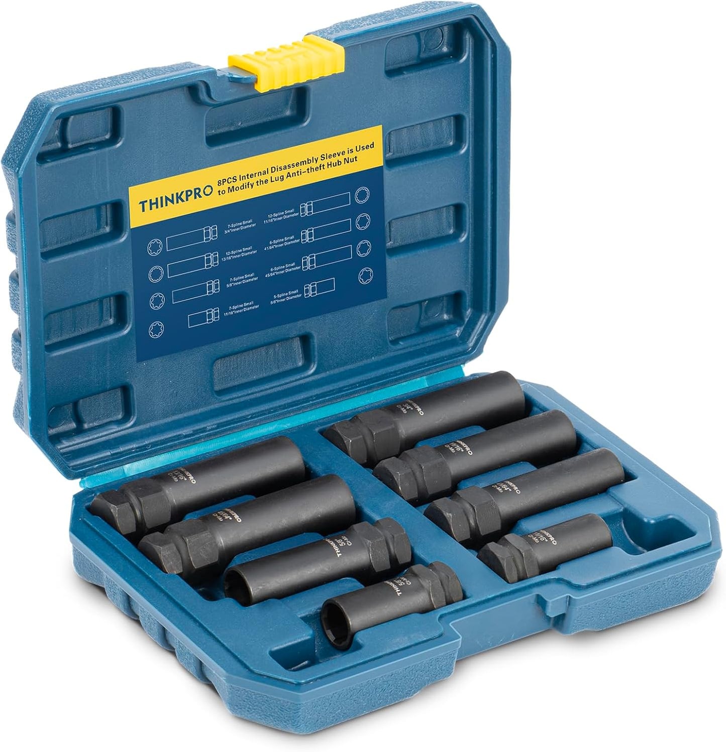 8 Piece Spline Lug Nut Master Key Set for Easy Removal of Locks