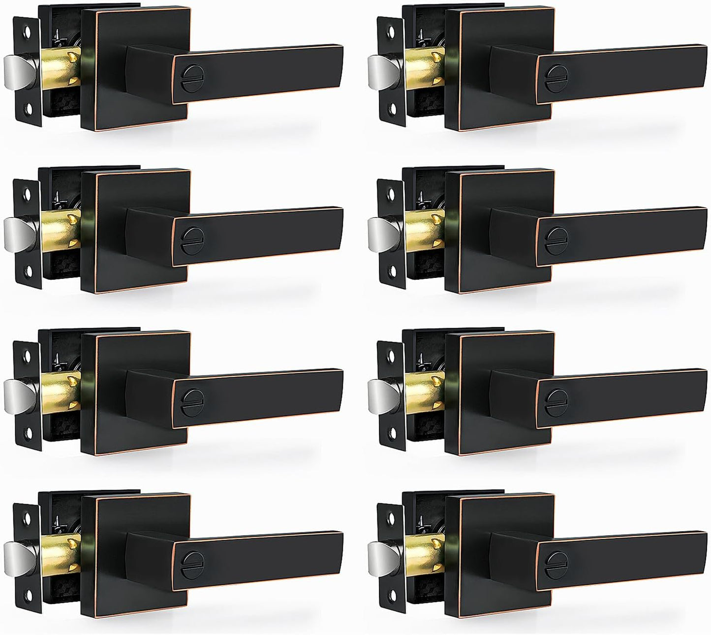 Privacy Door Levers Set for Interior Heavy Duty Use, 8 Pack