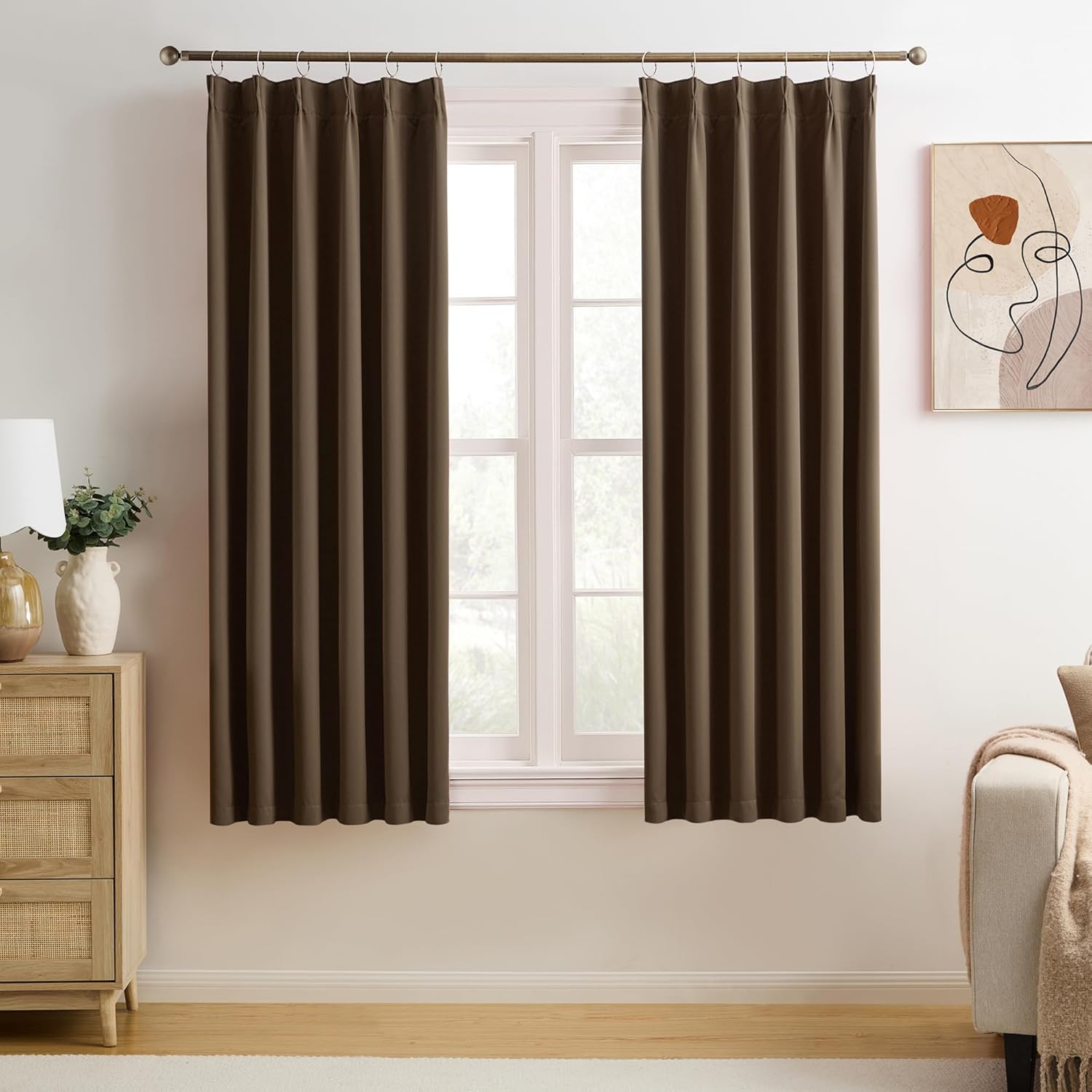 KEQIAOSUOCAI Pleated Blackout Curtains for Elegant Rooms