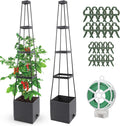 2 Pack Raised Garden Bed Planter Boxes with Trellis - Sturdy Tomato