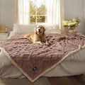 Waterproof Pet Blanket X-Large 85in x 57in - Khaki Reversible Sherpa
