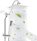 Hibbent All Metal High Pressure 12in Rainfall Shower Head Combo