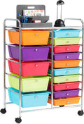 GOFLAME 15-Drawer Rolling Storage Cart - Multipurpose Organizer